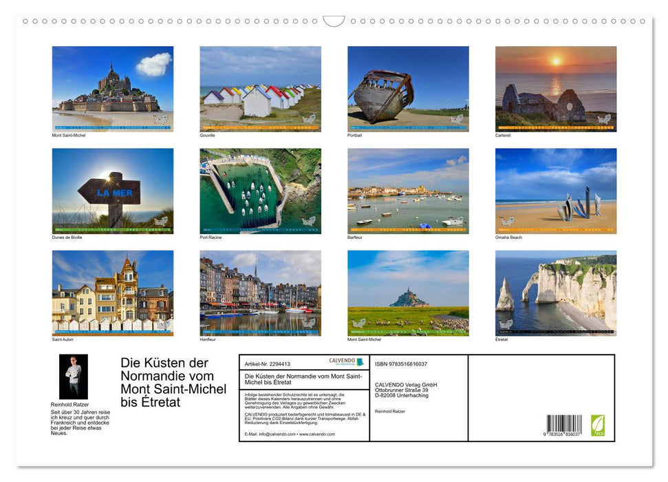 Die Küsten der Normandie vom Mont Saint-Michel bis Étretat (CALVENDO Wandkalender 2027)
