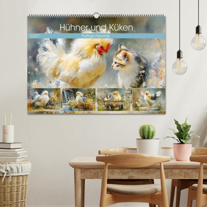 Hühner und Küken. Fluffige Freunde (CALVENDO Wandkalender 2027)