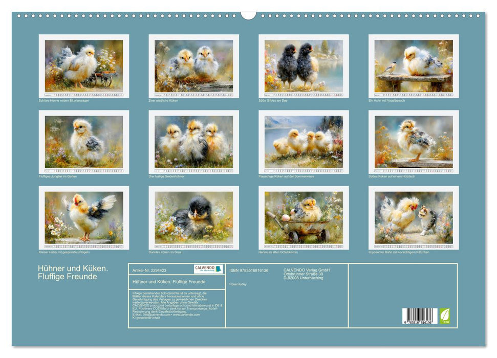 Hühner und Küken. Fluffige Freunde (CALVENDO Wandkalender 2027)