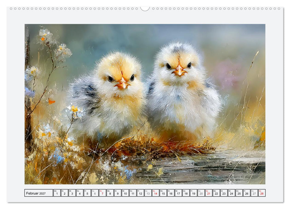 Hühner und Küken. Fluffige Freunde (CALVENDO Wandkalender 2027)