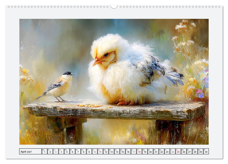 Hühner und Küken. Fluffige Freunde (CALVENDO Wandkalender 2027)