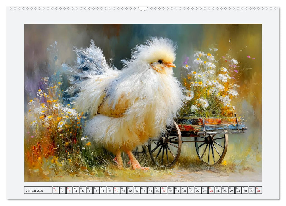 Hühner und Küken. Fluffige Freunde (CALVENDO Premium Wandkalender 2027)