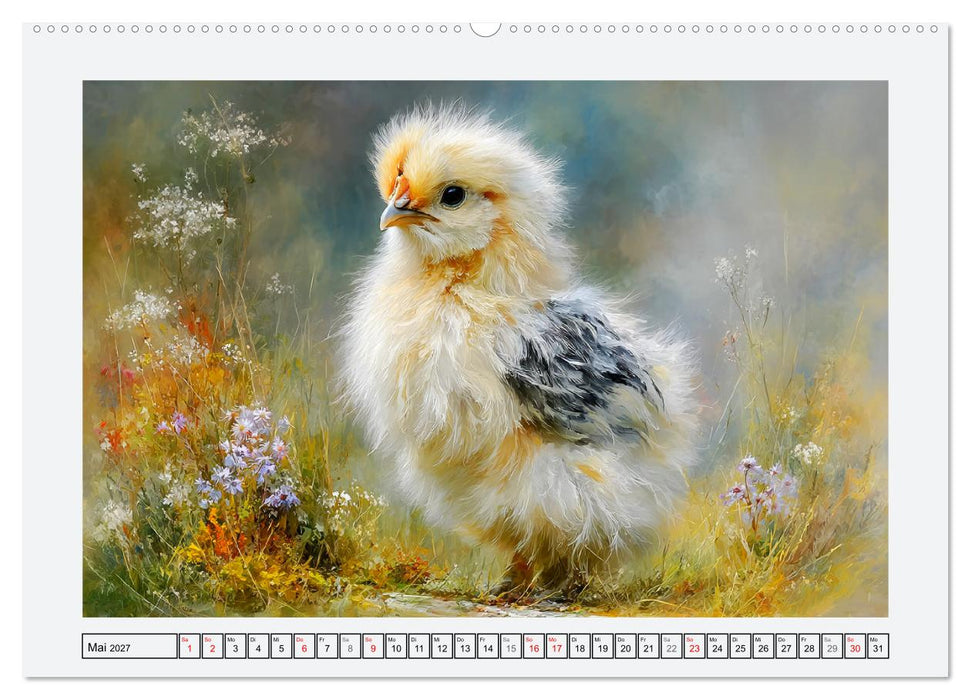 Hühner und Küken. Fluffige Freunde (CALVENDO Premium Wandkalender 2027)