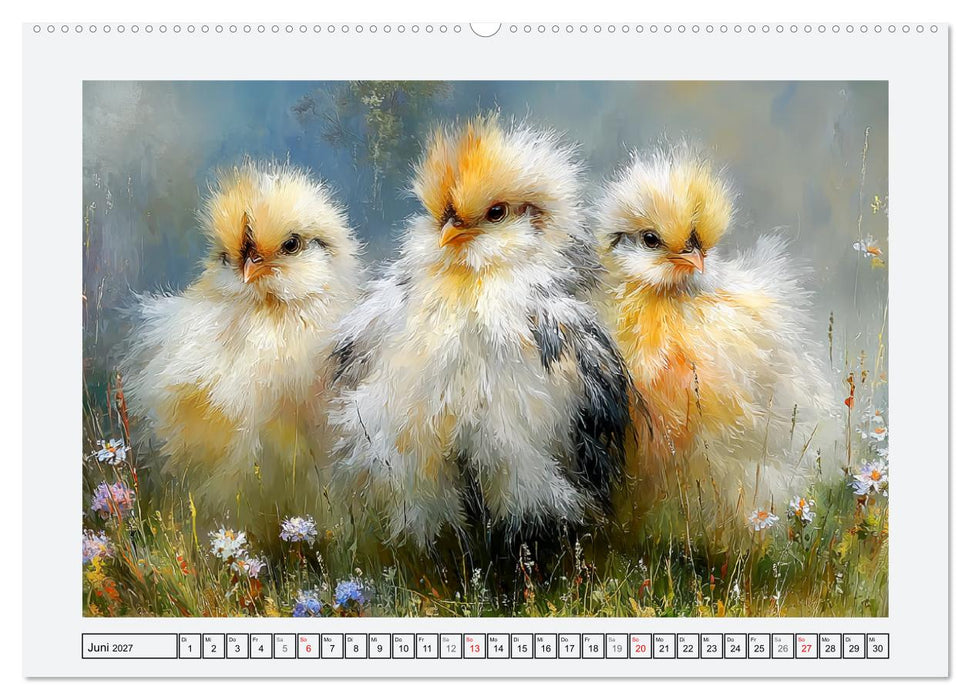 Hühner und Küken. Fluffige Freunde (CALVENDO Premium Wandkalender 2027)