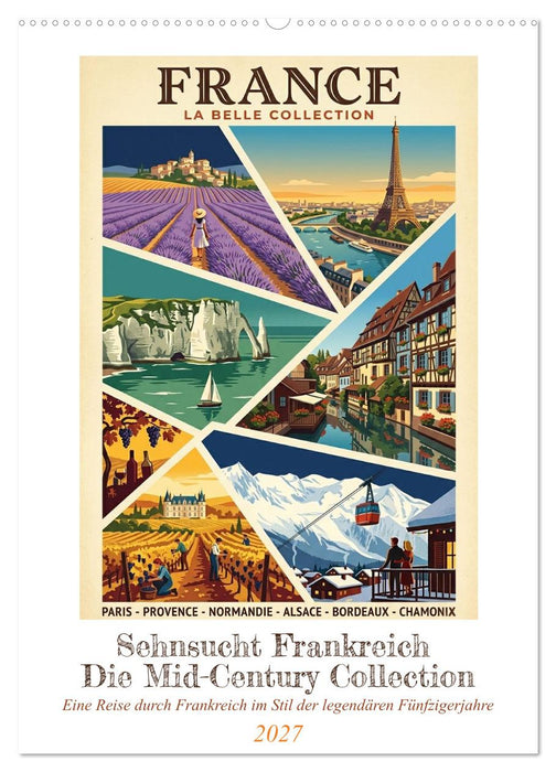 Sehnsucht Frankreich - Die Mid-Century Collection (CALVENDO Wandkalender 2027)