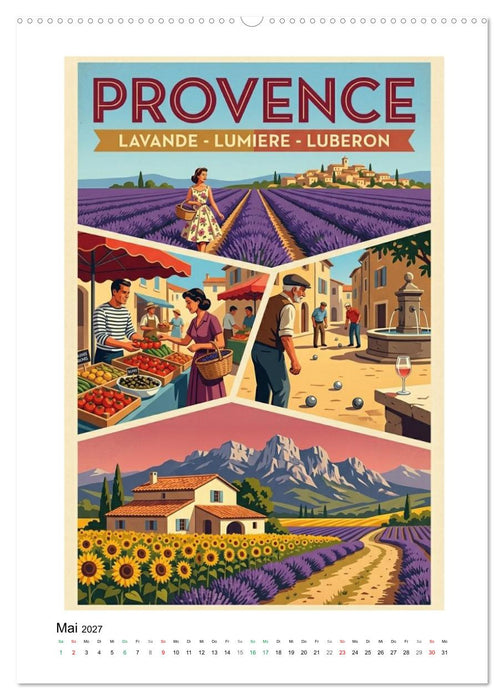 Sehnsucht Frankreich - Die Mid-Century Collection (CALVENDO Wandkalender 2027)