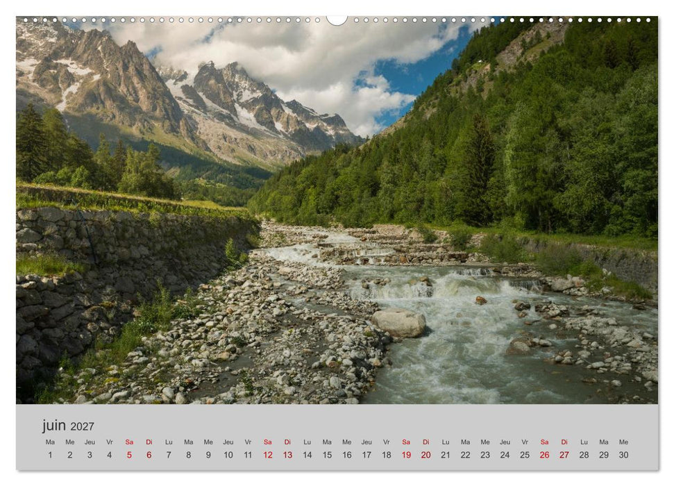 Montagnes, lacs et chalets dans la vallée d'Aoste (CALVENDO Calendrier mensuel 2027)