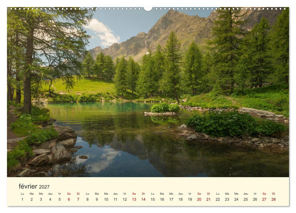 Montagnes, lacs et chalets dans la vallée d'Aoste (CALVENDO Calendrier supérieur 2027)