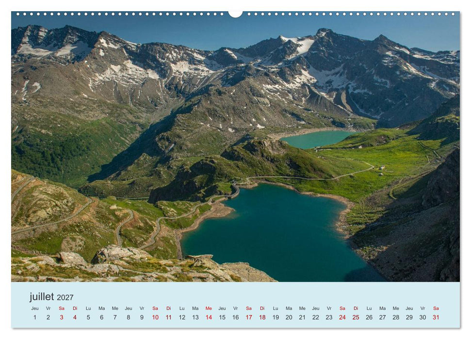 Montagnes, lacs et chalets dans la vallée d'Aoste (CALVENDO Calendrier supérieur 2027)