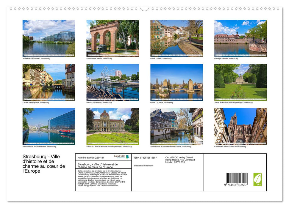 Strasbourg - Ville d'histoire et de charme au cœur de l'Europe (CALVENDO Calendrier supérieur 2027)