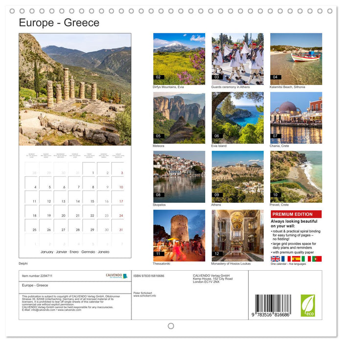 Europe - Greece (CALVENDO Monthly Calendar 2027)