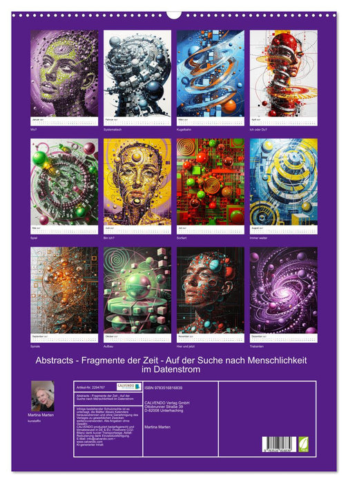 Abstracts - Fragmente der Zeit - Auf der Suche nach Menschlichkeit im Datenstrom (CALVENDO Wandkalender 2027)