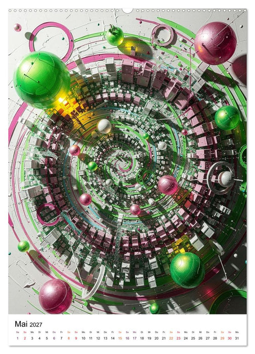 Abstracts - Fragmente der Zeit - Auf der Suche nach Menschlichkeit im Datenstrom (CALVENDO Wandkalender 2027)