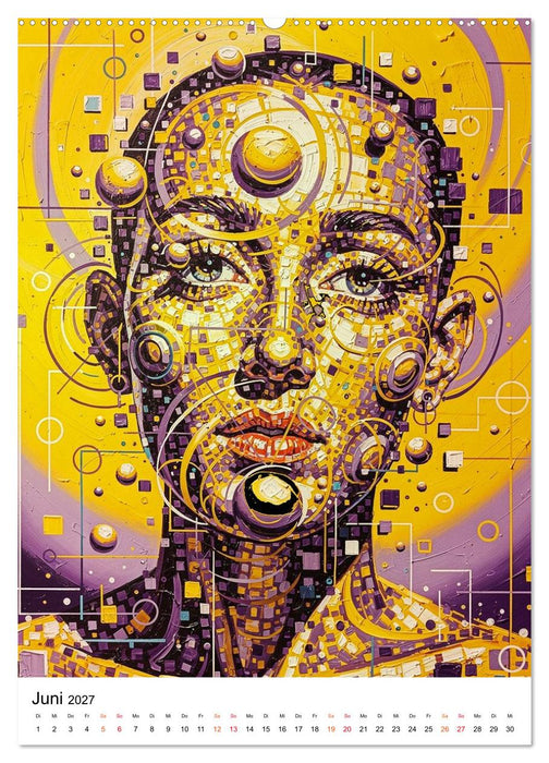 Abstracts - Fragmente der Zeit - Auf der Suche nach Menschlichkeit im Datenstrom (CALVENDO Wandkalender 2027)