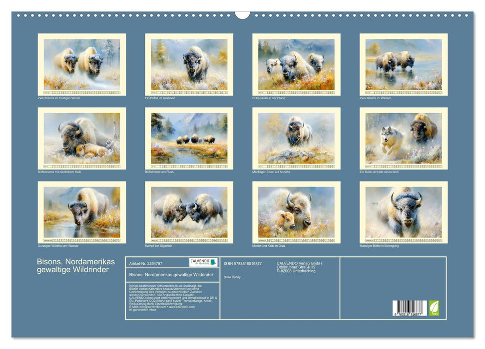 Bisons. Nordamerikas gewaltige Wildrinder (CALVENDO Wandkalender 2027)