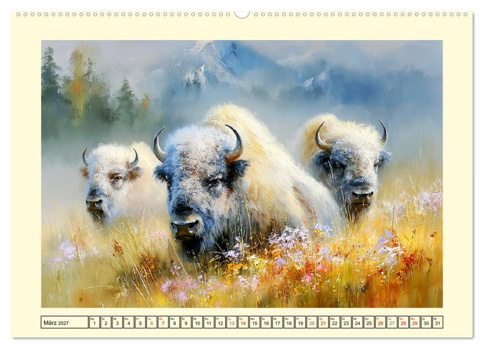 Bisons. Nordamerikas gewaltige Wildrinder (CALVENDO Wandkalender 2027)