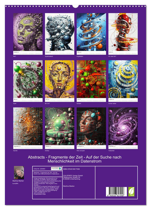 Abstracts - Fragmente der Zeit - Auf der Suche nach Menschlichkeit im Datenstrom (CALVENDO Premium Wandkalender 2027)