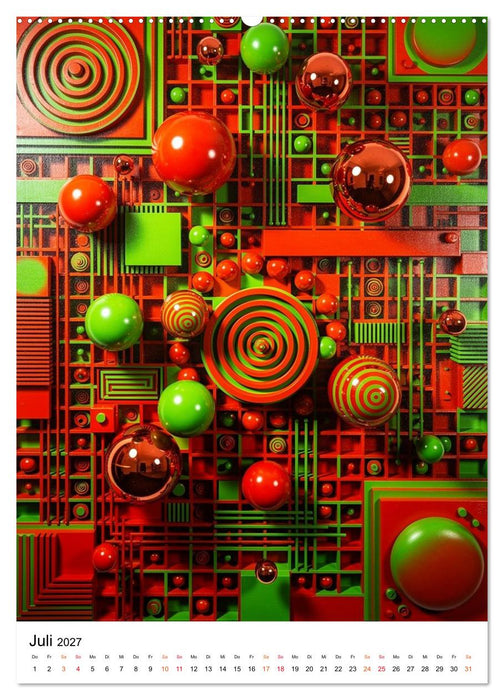 Abstracts - Fragmente der Zeit - Auf der Suche nach Menschlichkeit im Datenstrom (CALVENDO Premium Wandkalender 2027)