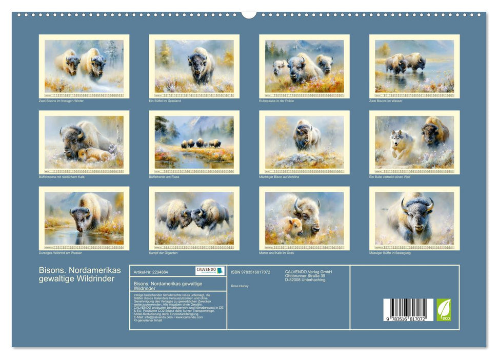 Bisons. Nordamerikas gewaltige Wildrinder (CALVENDO Premium Wandkalender 2027)