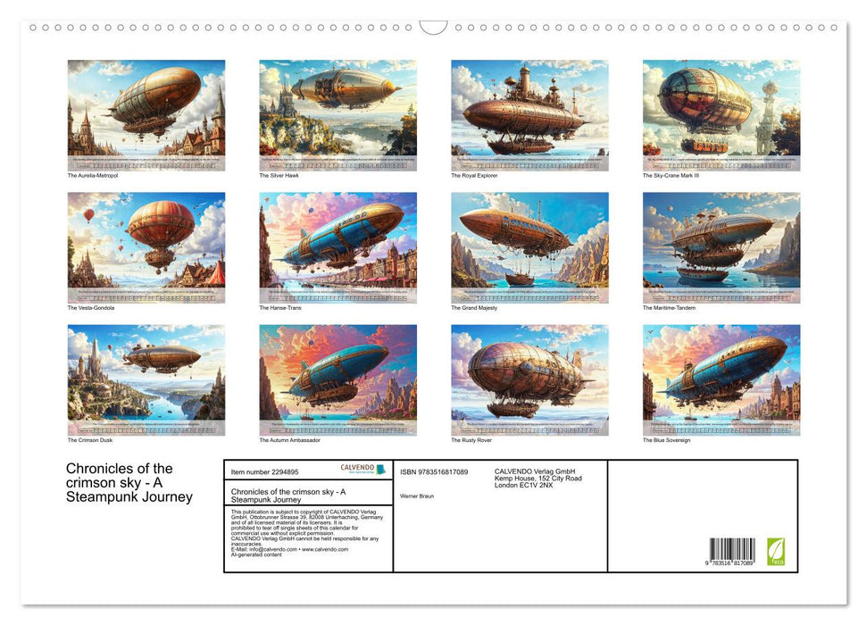 Chronicles of the crimson sky - A Steampunk Journey (CALVENDO Monthly Calendar 2027)