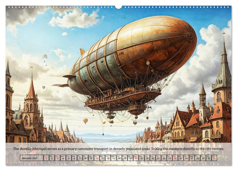 Chronicles of the crimson sky - A Steampunk Journey (CALVENDO Monthly Calendar 2027)
