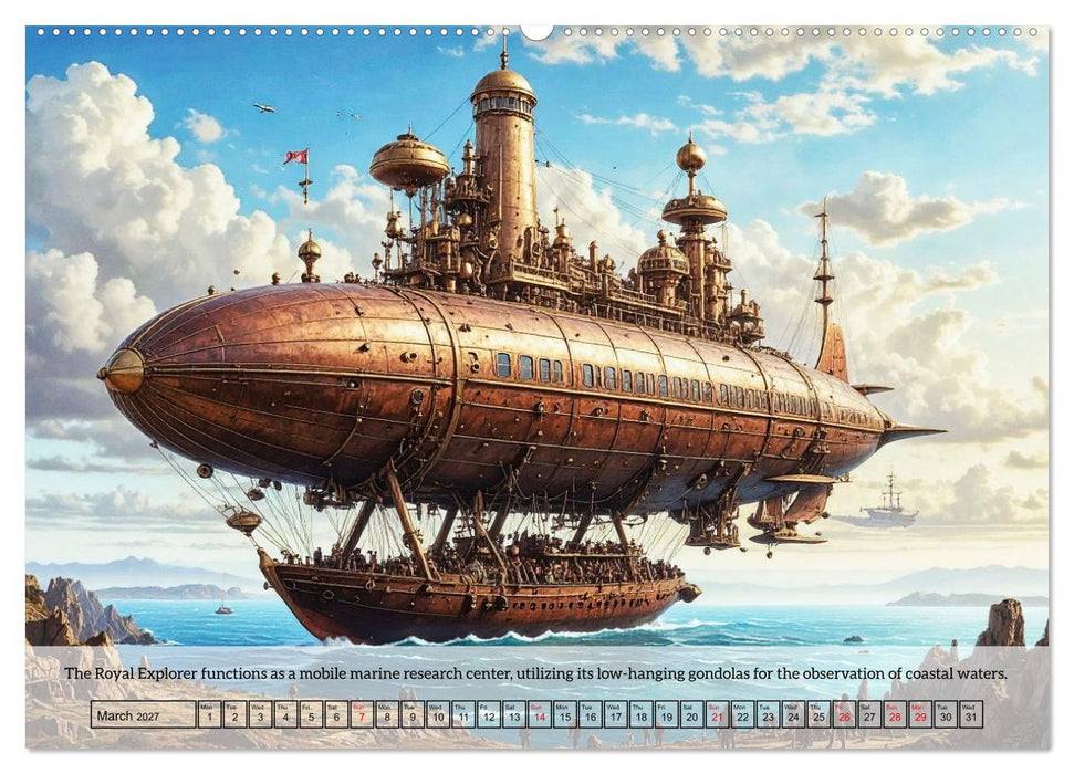 Chronicles of the crimson sky - A Steampunk Journey (CALVENDO Monthly Calendar 2027)