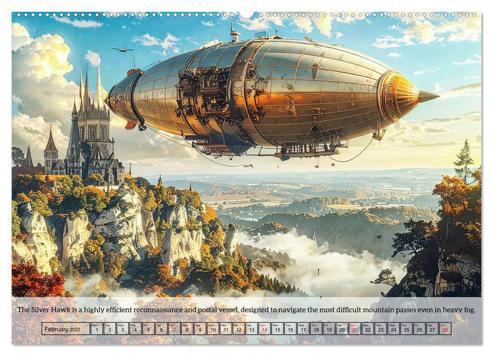 Chronicles of the crimson sky - A Steampunk Journey (CALVENDO Premium-Calendar 2027)