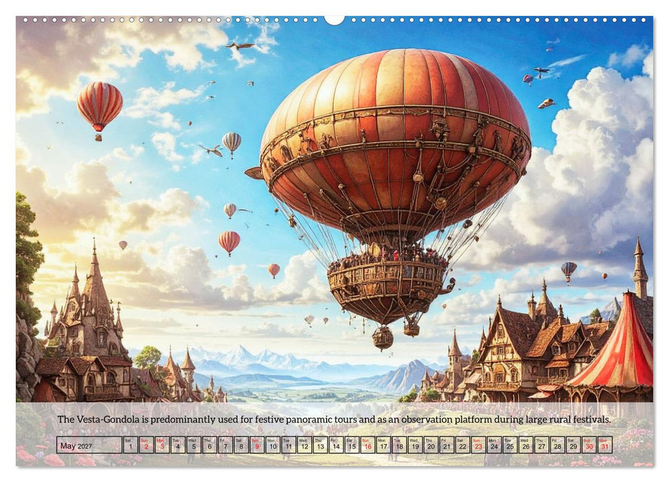 Chronicles of the crimson sky - A Steampunk Journey (CALVENDO Premium-Calendar 2027)