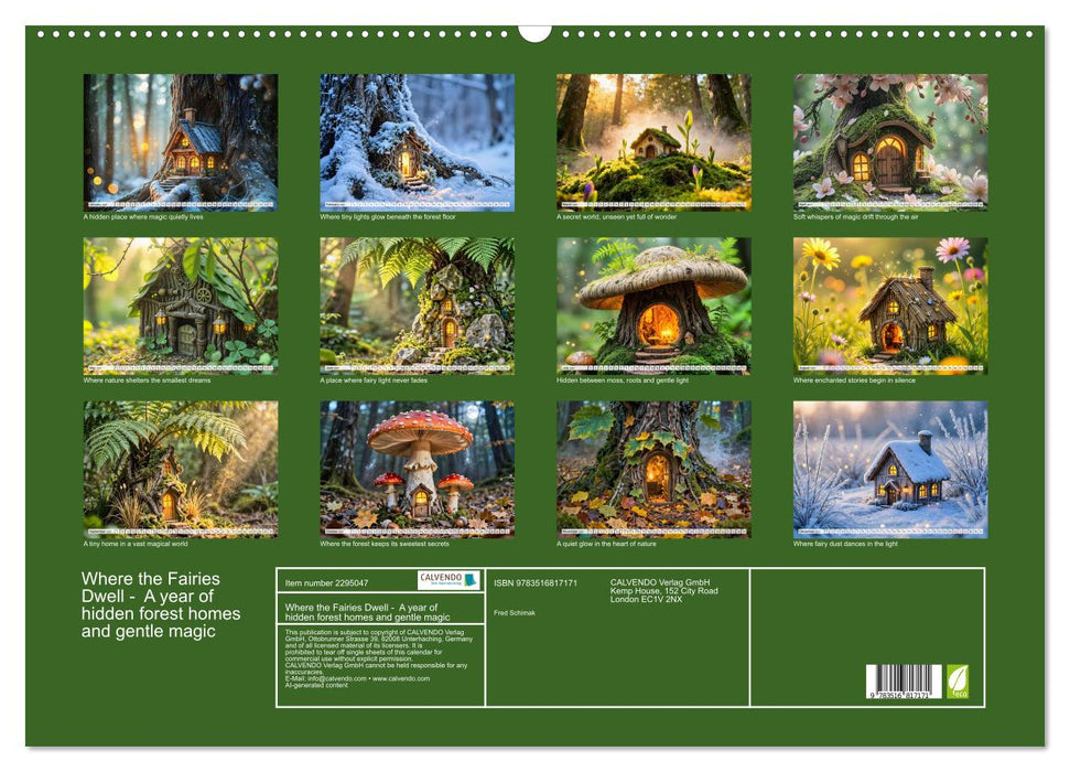 Where the Fairies Dwell - A year of hidden forest homes and gentle magic (CALVENDO Monthly Calendar 2027)