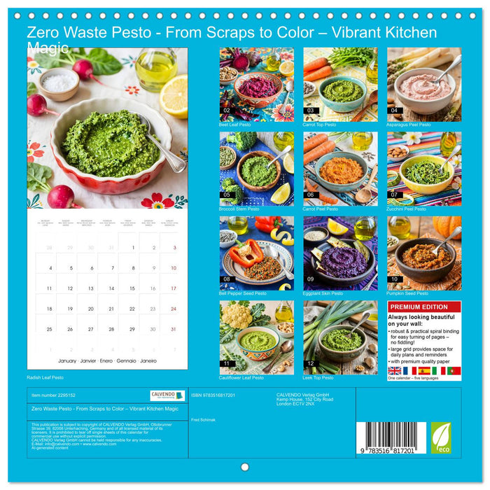 Zero Waste Pesto - From Scraps to Color – Vibrant Kitchen Magic (CALVENDO Monthly Calendar 2027)