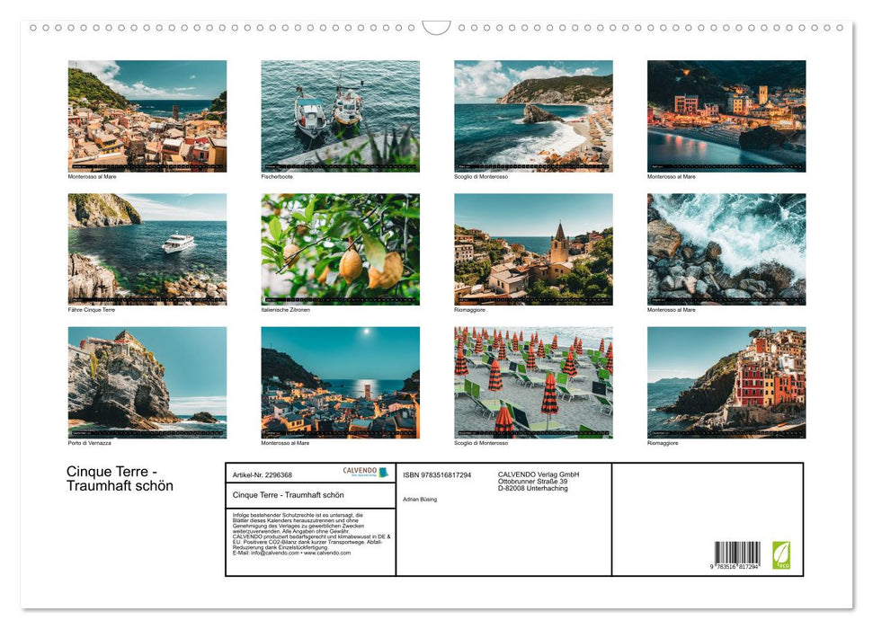 Cinque Terre - Traumhaft schön (CALVENDO Wandkalender 2027)