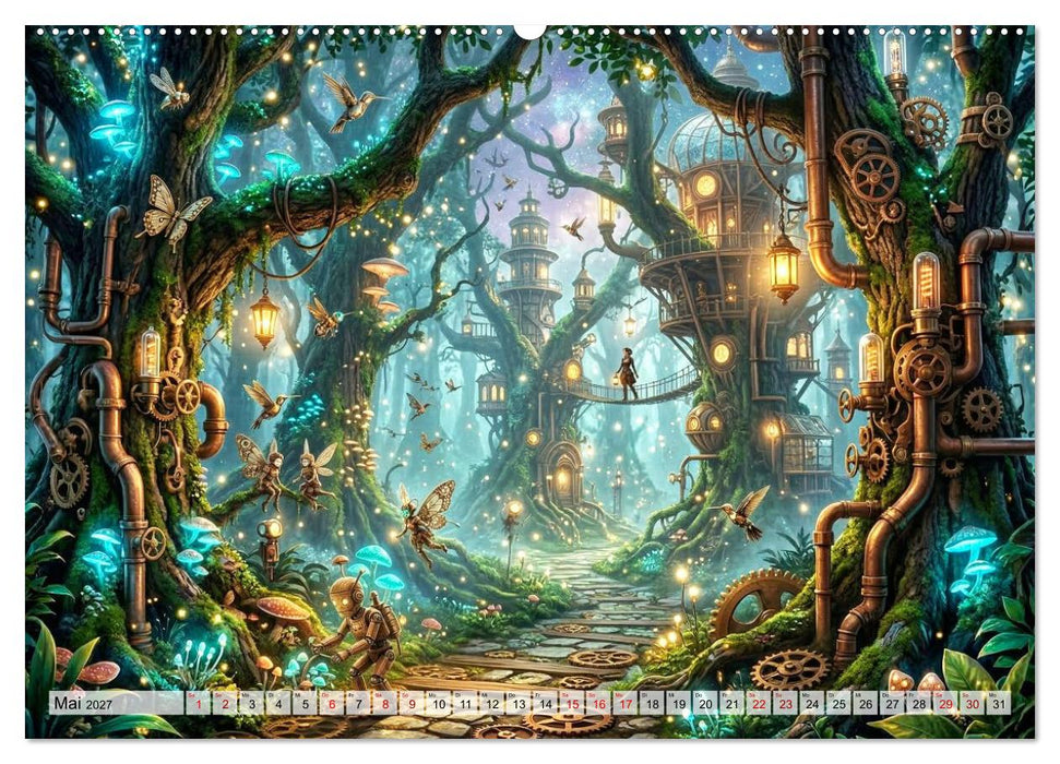 Steampunkwelten - Das Herz der Zeit (CALVENDO Wandkalender 2027)