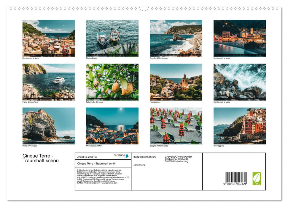 Cinque Terre - Traumhaft schön (CALVENDO Premium Wandkalender 2027)