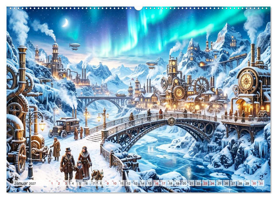 Steampunkwelten - Das Herz der Zeit (CALVENDO Premium Wandkalender 2027)