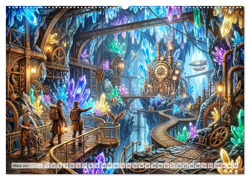 Steampunkwelten - Das Herz der Zeit (CALVENDO Premium Wandkalender 2027)