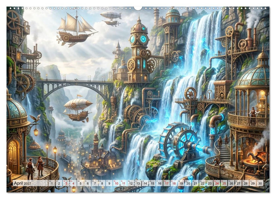 Steampunkwelten - Das Herz der Zeit (CALVENDO Premium Wandkalender 2027)