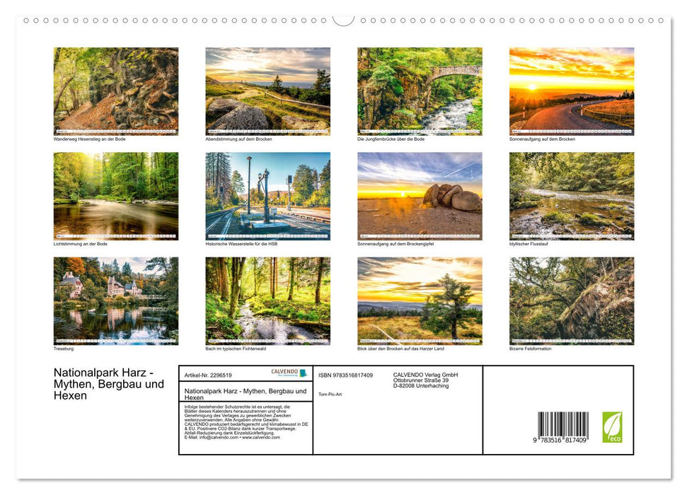 Nationalpark Harz - Mythen, Bergbau und Hexen (CALVENDO Premium Wandkalender 2027)
