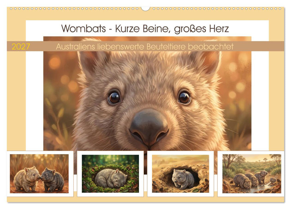 Wombats - Kurze Beine, großes Herz (CALVENDO Wandkalender 2027)