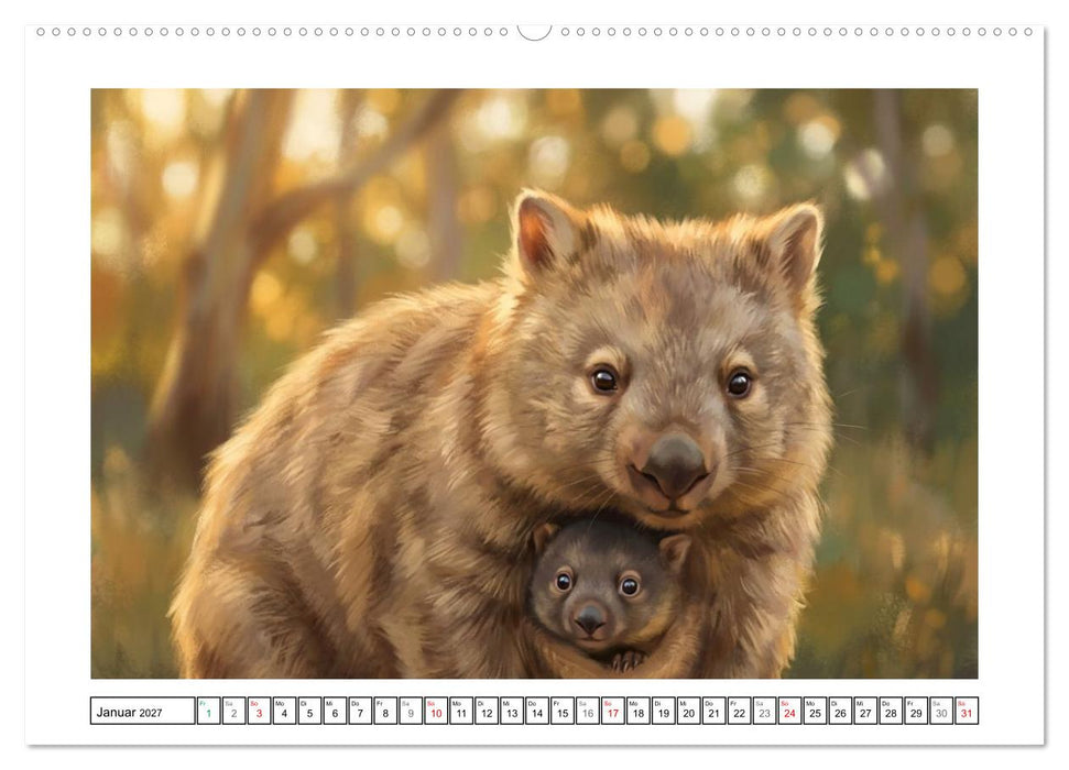 Wombats - Kurze Beine, großes Herz (CALVENDO Premium Wandkalender 2027)