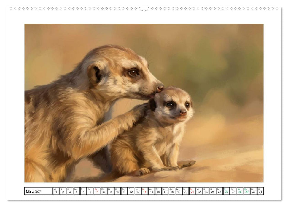 Erdmännchen - Ein Tag vor dem Bau (CALVENDO Wandkalender 2027)
