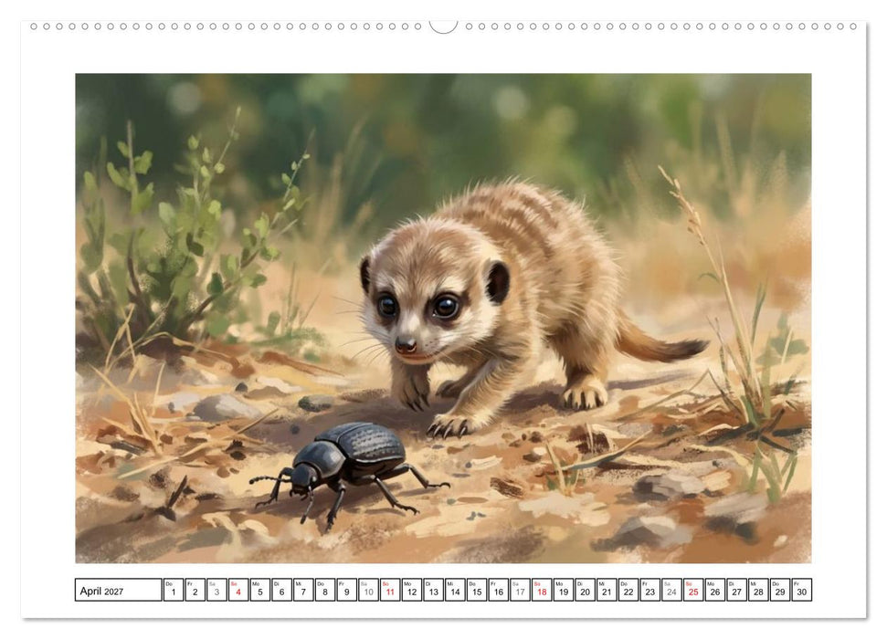 Erdmännchen - Ein Tag vor dem Bau (CALVENDO Wandkalender 2027)