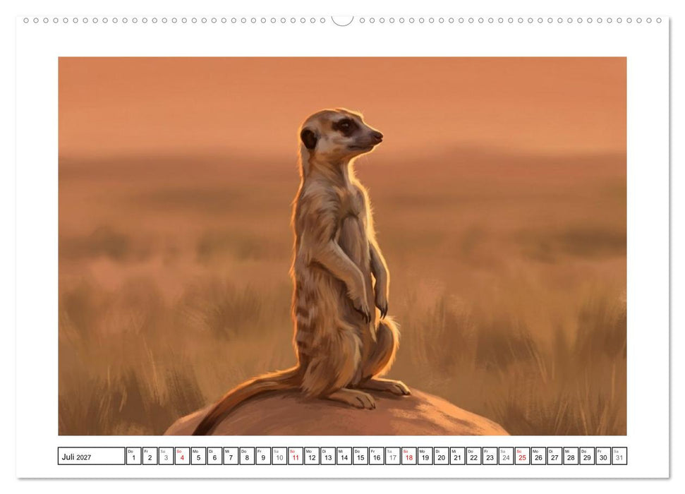 Erdmännchen - Ein Tag vor dem Bau (CALVENDO Premium Wandkalender 2027)
