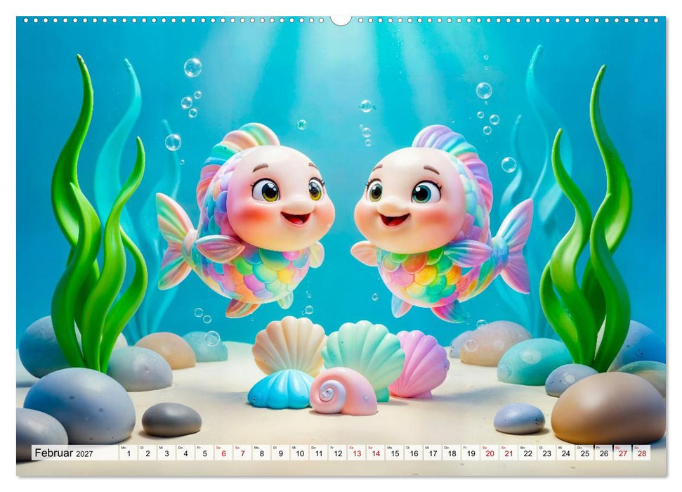 Kinder‑Sternzeichen - Fröhlicher und bunter Kalender (CALVENDO Premium Wandkalender 2027)