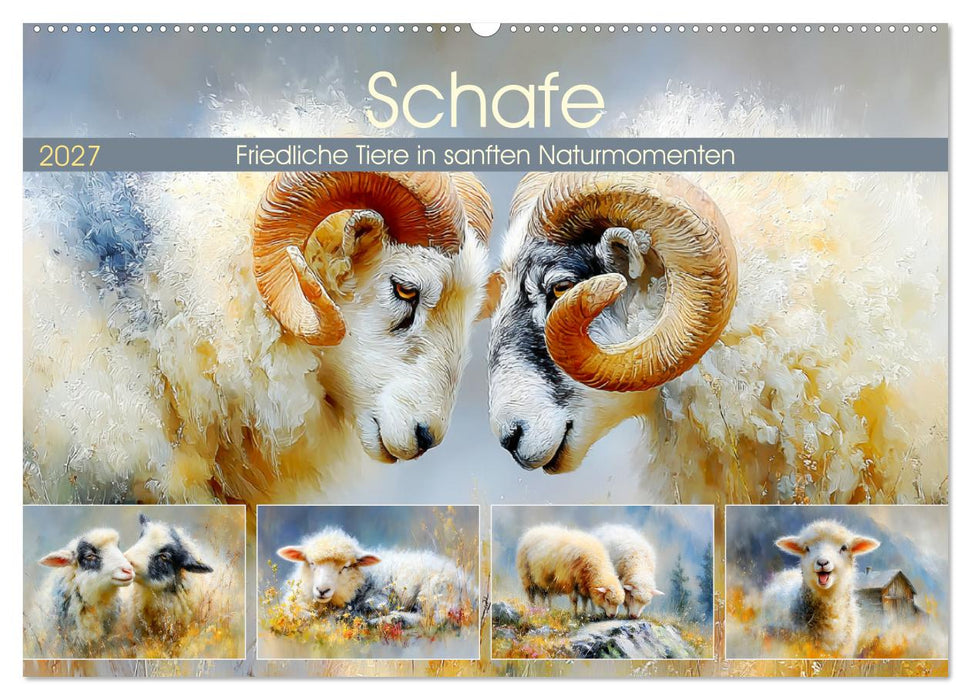 Schafe. Friedliche Tiere in sanften Naturmomenten (CALVENDO Wandkalender 2027)