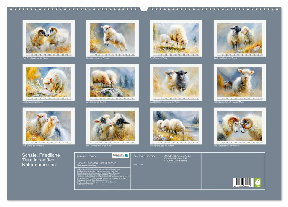 Schafe. Friedliche Tiere in sanften Naturmomenten (CALVENDO Wandkalender 2027)