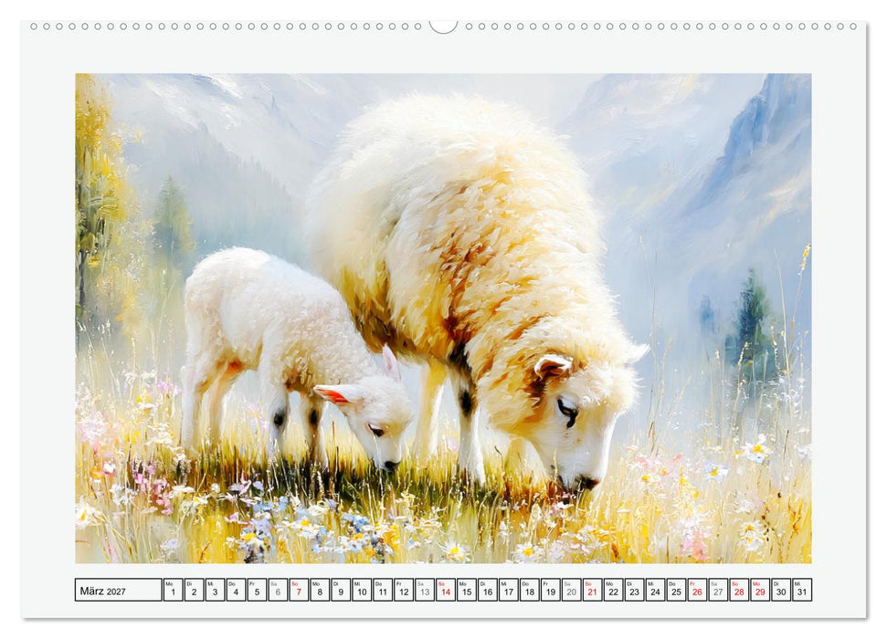 Schafe. Friedliche Tiere in sanften Naturmomenten (CALVENDO Premium Wandkalender 2027)