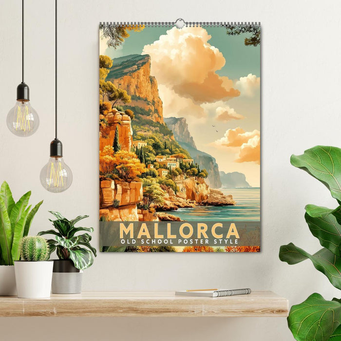 Mallorca - Old School Poster Style (CALVENDO Wandkalender 2027)