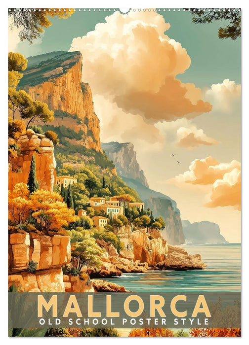 Mallorca - Old School Poster Style (CALVENDO Wandkalender 2027)