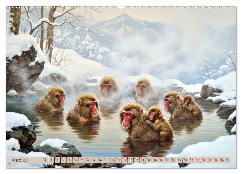 Asiens Tiere im Stil alter Naturstudien (CALVENDO Wandkalender 2027)