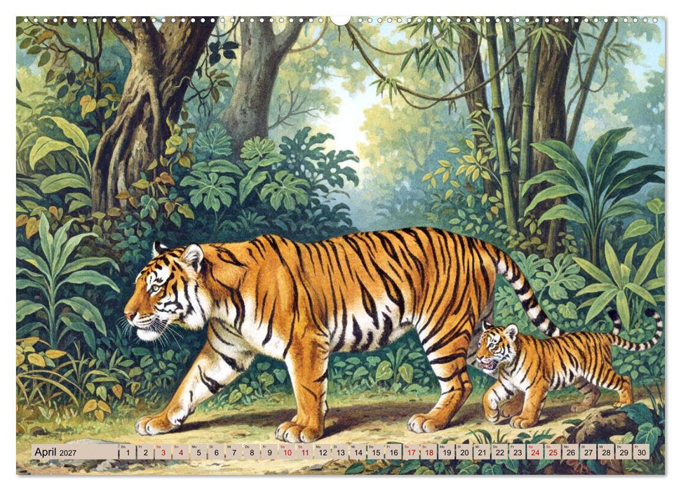 Asiens Tiere im Stil alter Naturstudien (CALVENDO Premium Wandkalender 2027)